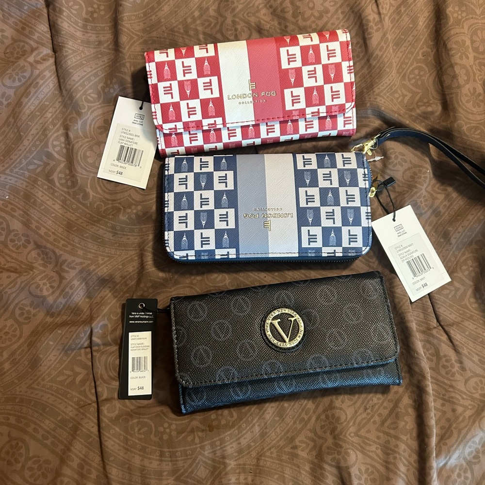 1 London fog wristlet 1 London fog wallet and 1 Vera New York wallet